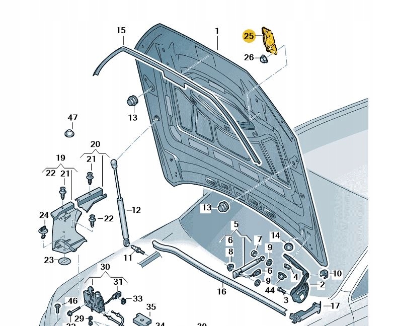 4M0823185D - Болт замка капота передней крышки левый AUDI Q7