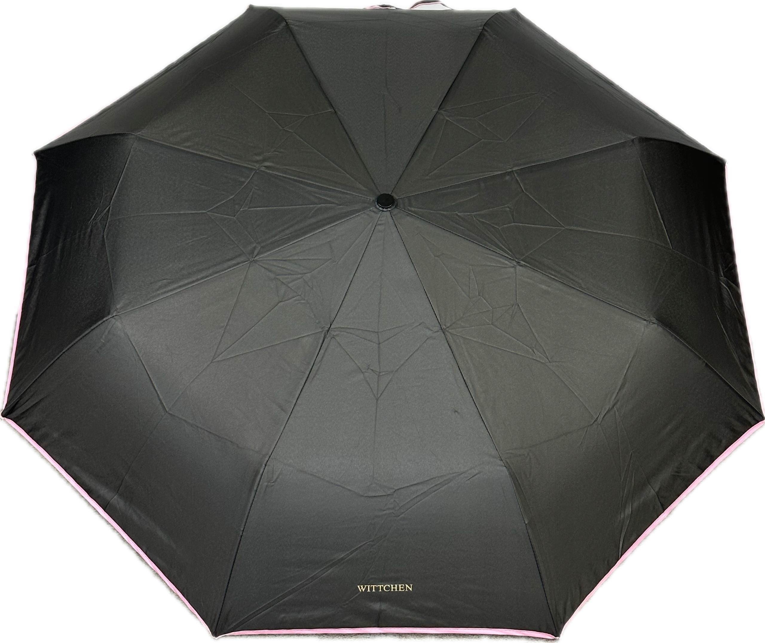 Wittchen deštník černý s růžovým lemováním, automatický lak PA-7-900-1P