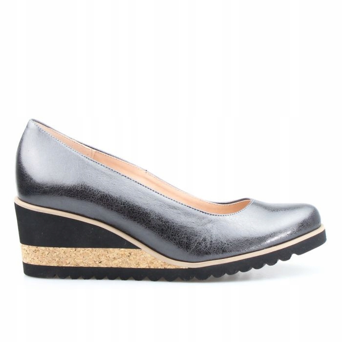 Tmavé Kotníkové Kožené Baleríny Sempre Vzor 38