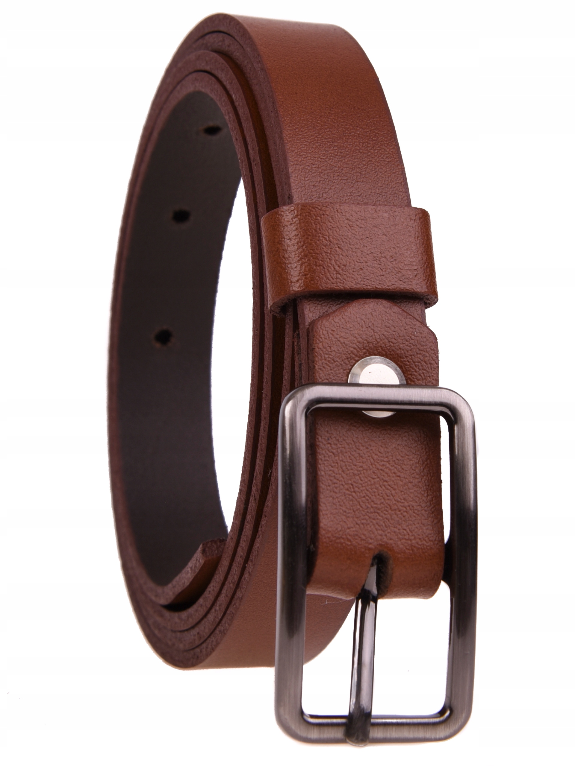 

Skórzany Pasek damski 2cm Brązowy