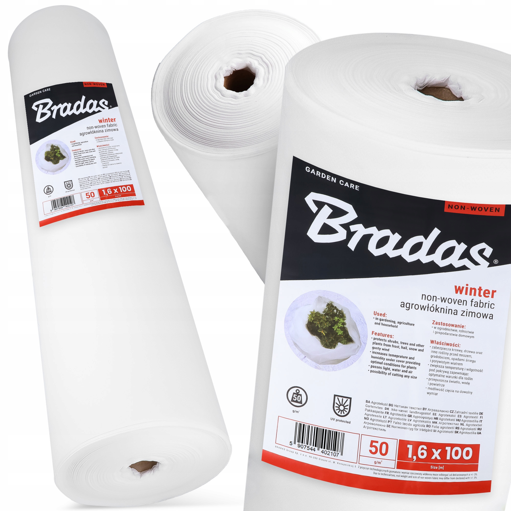 Agrotextilie Bílá 1,6 x 100 m Zimní Krycí 50 g Otulina Rostlin Ochranná 8Q