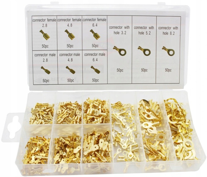 Konektory Wsuwki Konektorki Kablowe Zestaw 450 Szt
