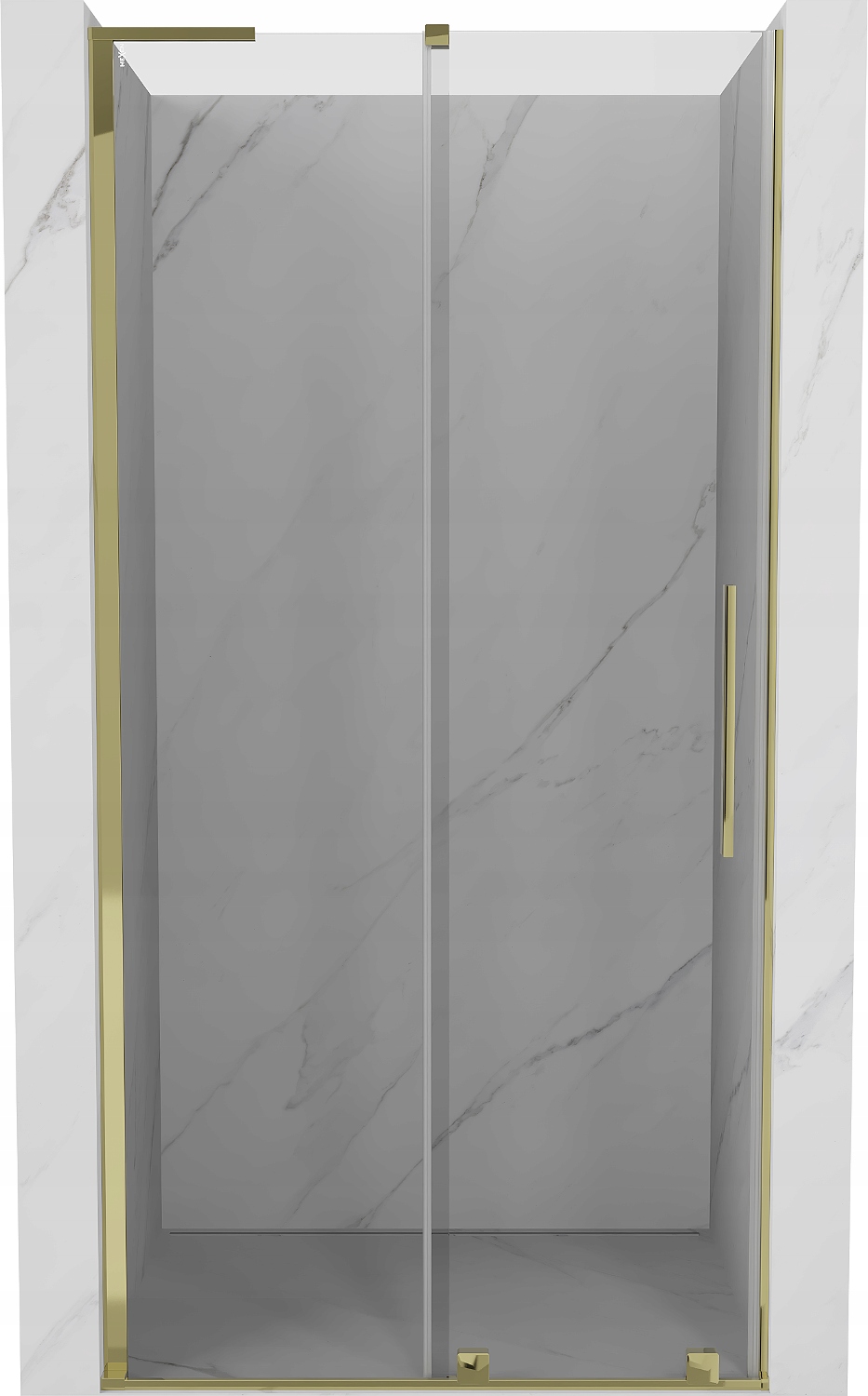 Mexen Velar L Drzwi Prysznicowe Rozsuwane 90 CM Transparent Złote