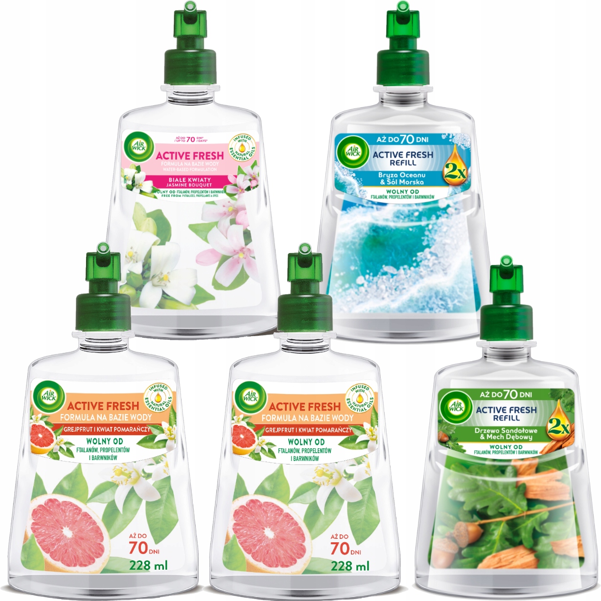 Air Wick Náplně Do Automatického Osvěžovače Vzduchu Sada MIX 5 X 228 ML