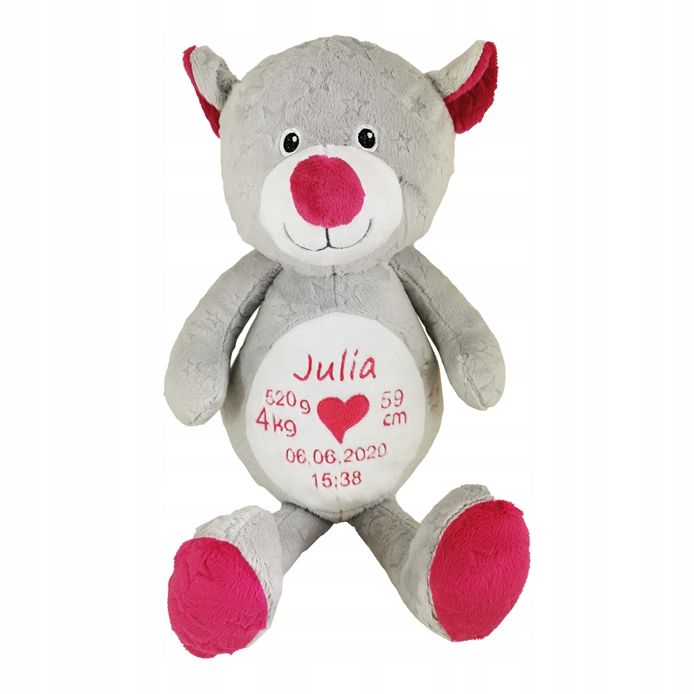 Plyšák Medvídek Personalizovaný Křest Narozeniny