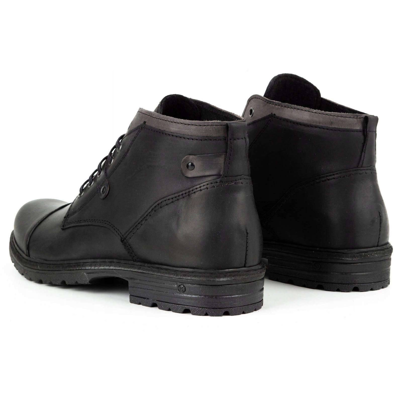 BUTY ZIMOWE SKÓRZANE OCIEPLONE C15S CZARNY 42 Rozmiar 42