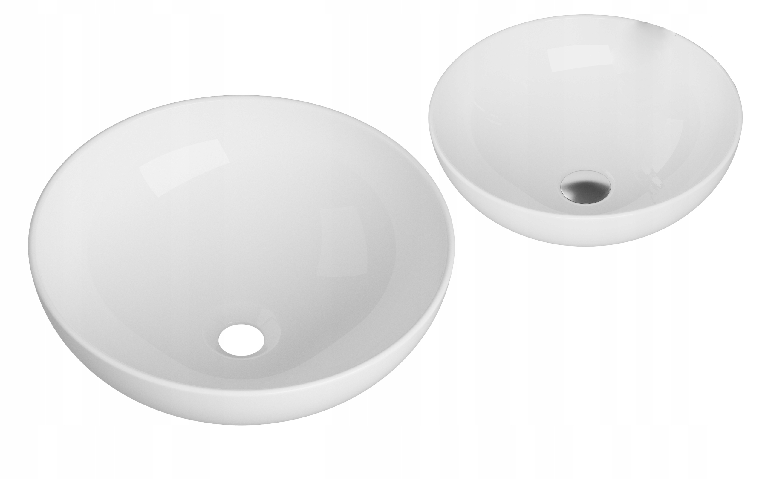 Umývadlo Na Dosku Alba Okrúhla Biela Keramická Kúpeľňová 40,5 cm Na Dosku