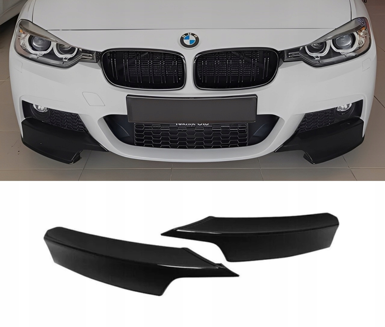 Bmw F30 F31 M Balíček 2012-2018 Splitter Kryt Nárazníku Černý Lesk M3