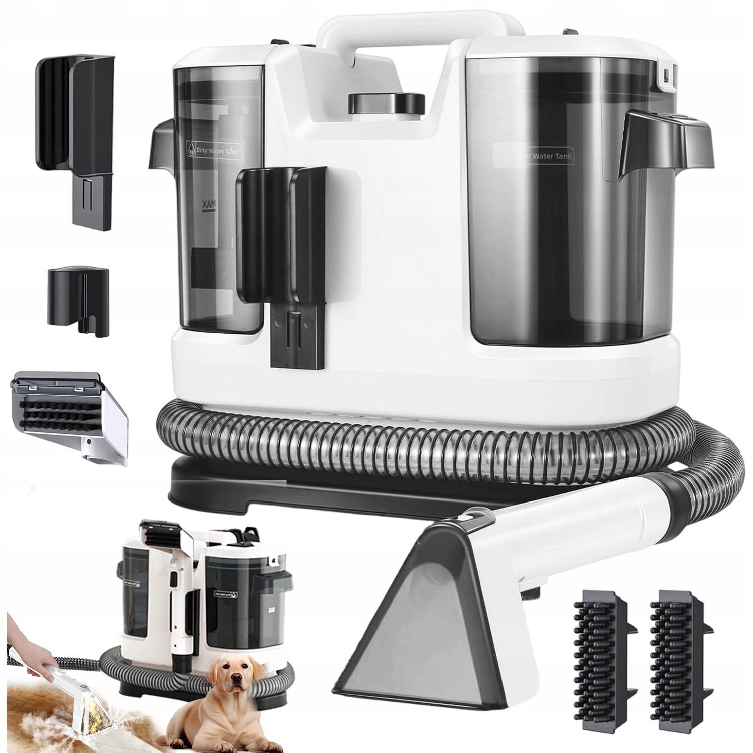 Vysavač 450 W Na Koberce A Kartáče V Jednom, 2 Nádrže, přenosný