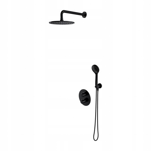 Termostatická Sprchová Stĺpka Čierna Pod Omietku