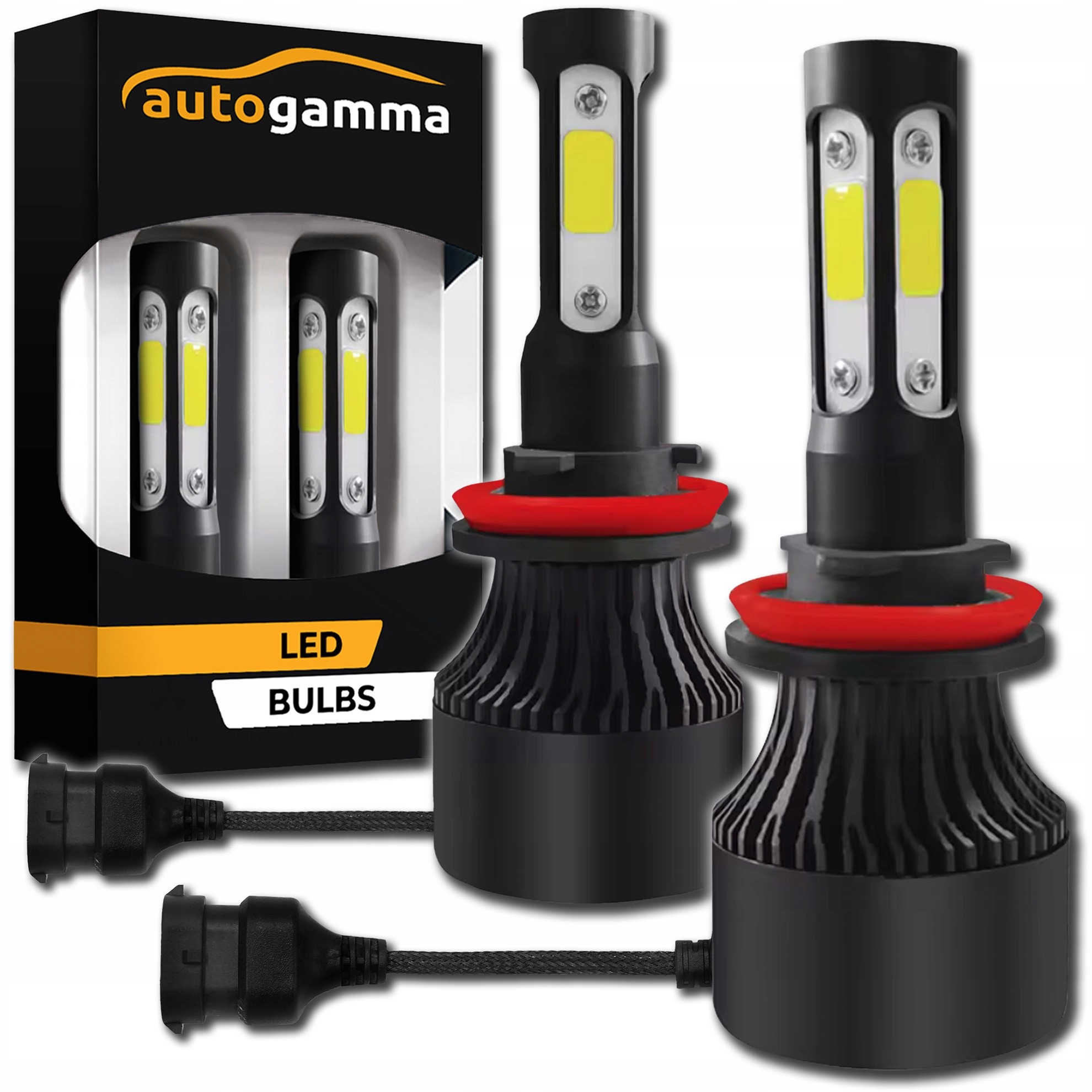 Żarówki Led H11 Mocne 16000LM 6000K Cob 72W 4-Stronne komplet 2 szt.