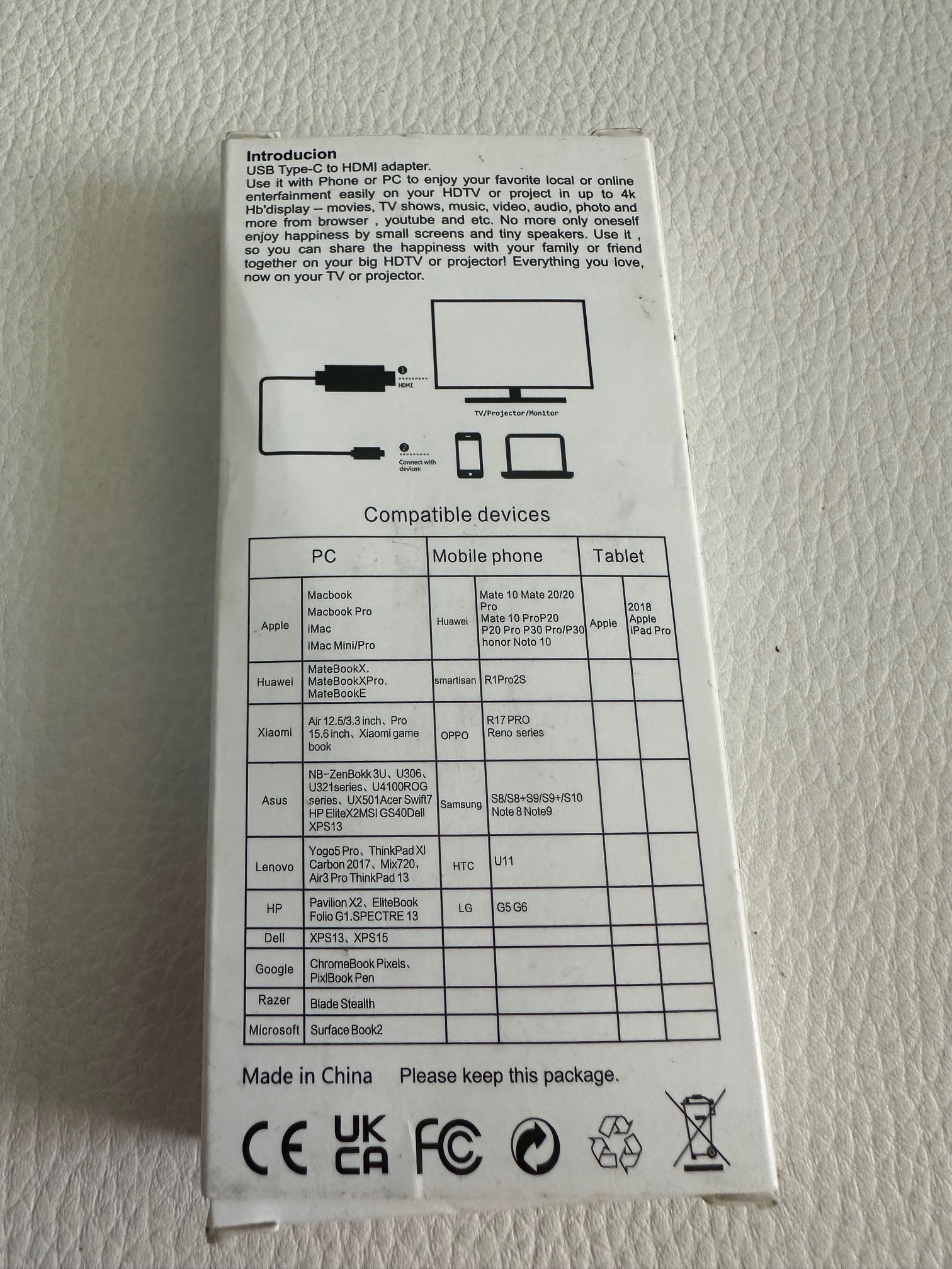 HOPLAZA Adapter Przejściówka USB-C na HDMI 4K Thunderbolt 3 Macbook Samsung Marka Inna