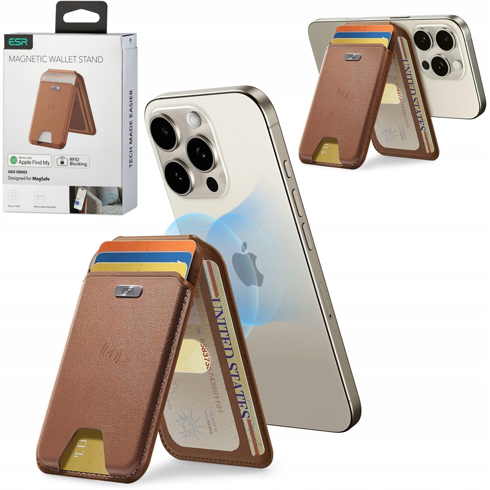 Esr peněženka pro MagSafe Rfid Find My stojan pro iPhone 16 17 Pro Pro Max