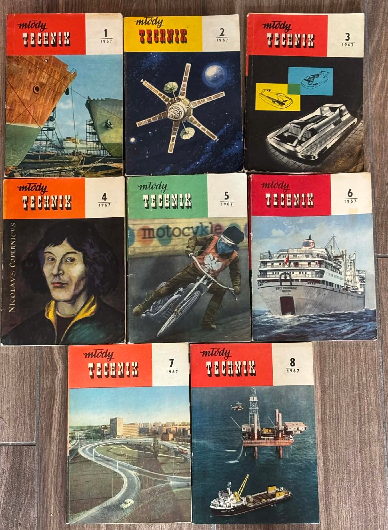 Młody technik 1967 8 numerów