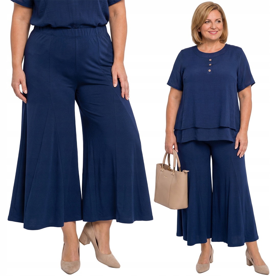Modré pletené sukně a kalhoty plus size velikost 60/62
