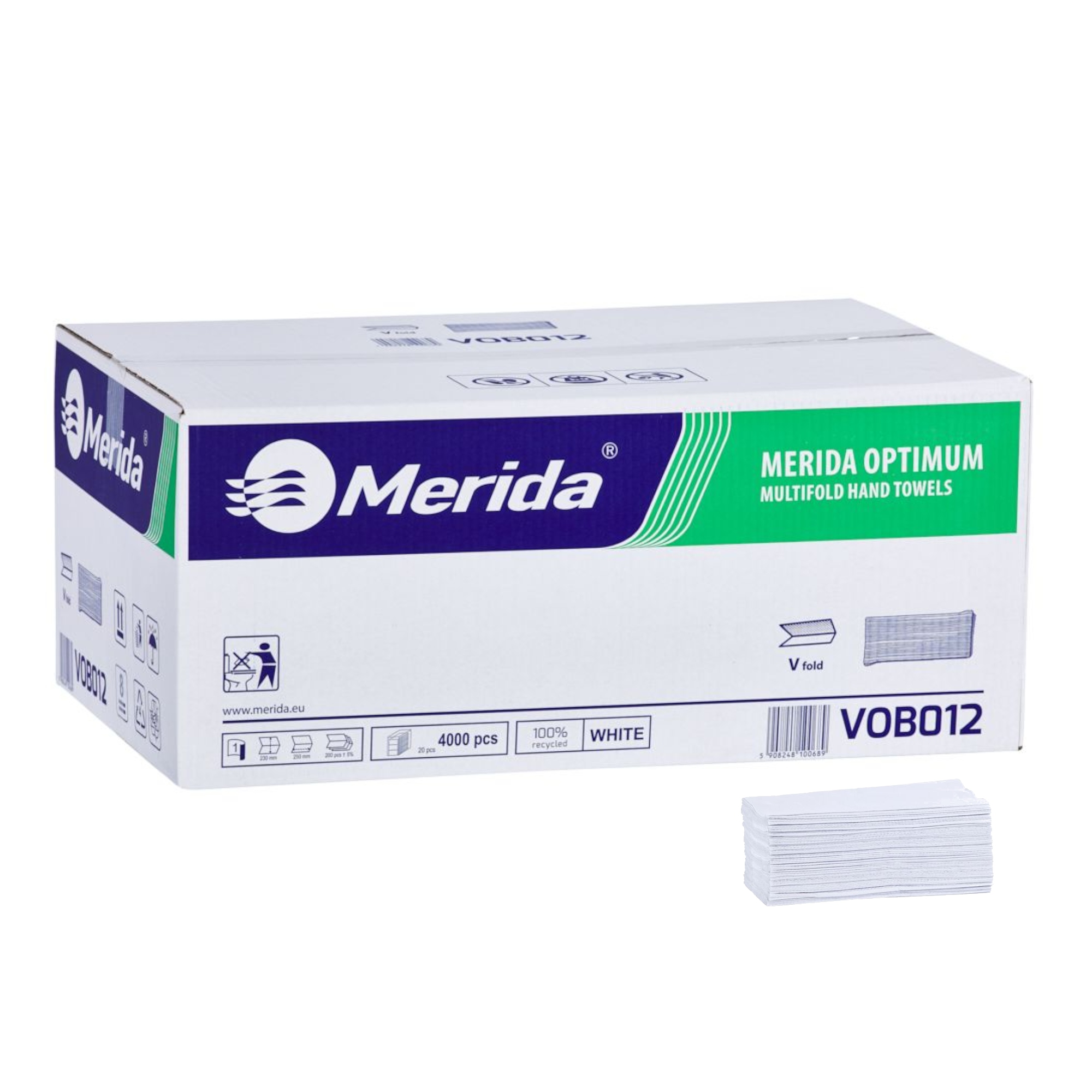 Papírové ručníky Merida Optimum Bílé Jednovrstvé 4000 Ks