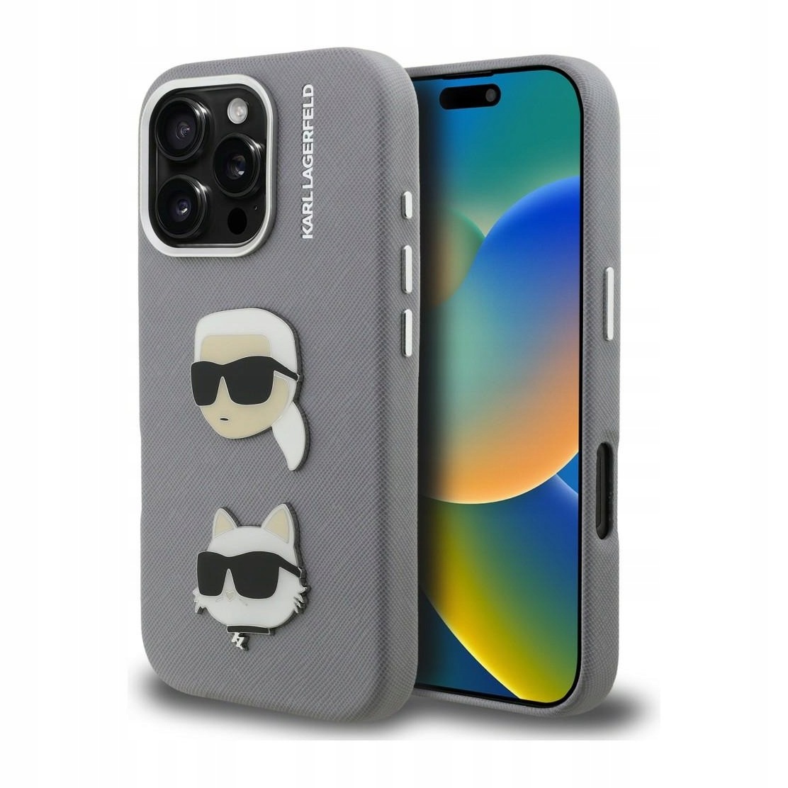 Pouzdro pro iPhone 16 Pro Karl Lagerfeld Fw Grained šedé