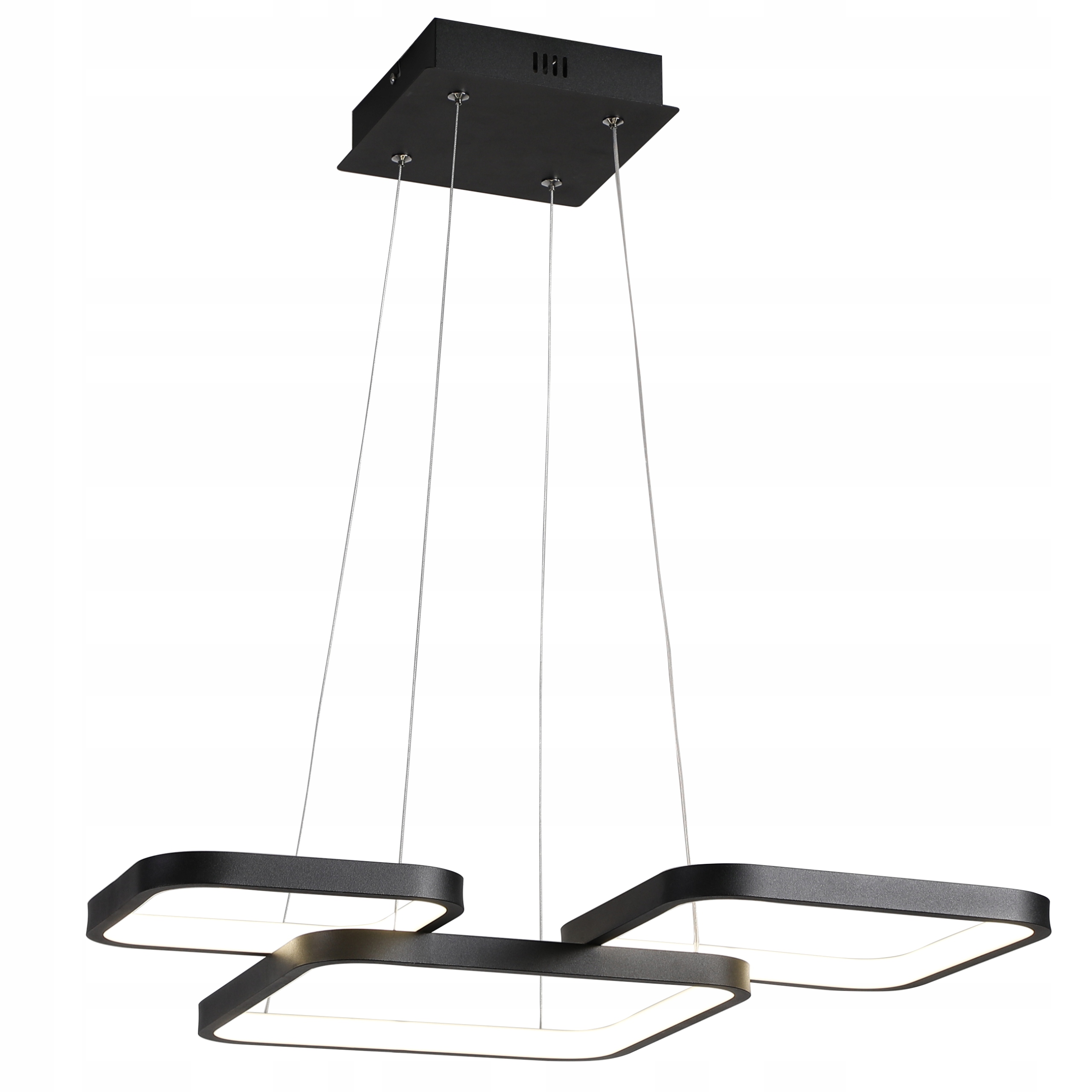 Stropní Svítidlo černá moderní čtvercová závěsná Led Lustr 36W 55cm