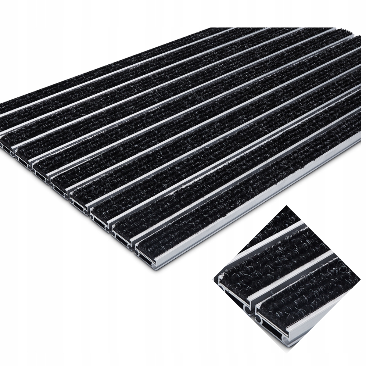Polentex Aluminiová Rohožka Vstupná Textilná Podložka Ryps 80x50 C17