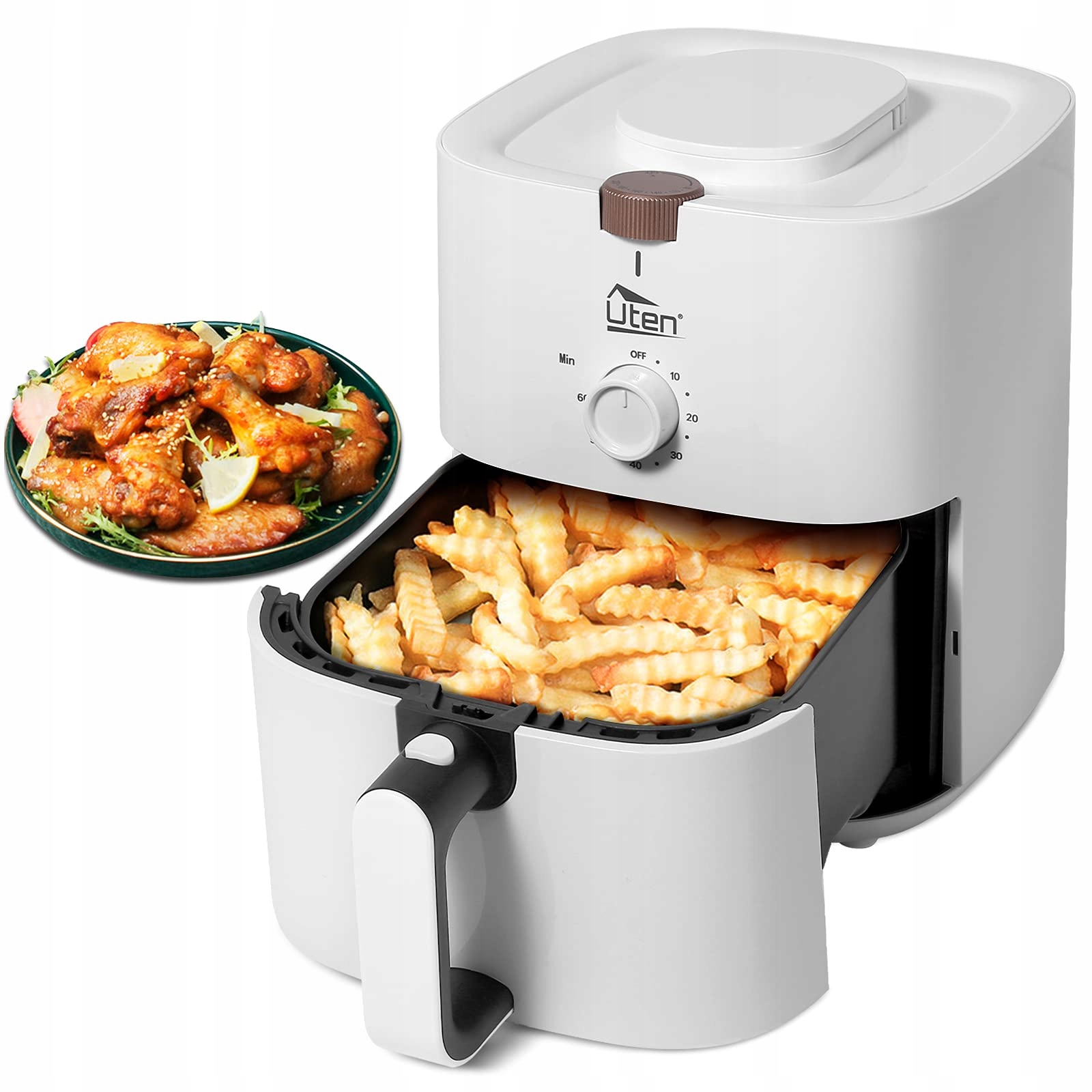 Uten Frytkownica Beztłuszczowa 4L 1500W Dla 2-6 Osób Antyadhezyjna — miniatura 8