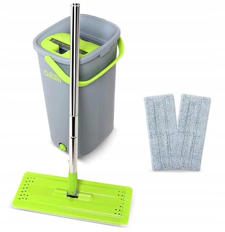 Zestaw MOP PŁASKI PODŁOGOWY do mycia podłóg WIADRO podwójna przegroda