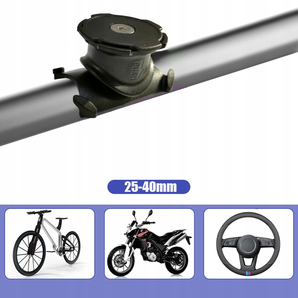 Uchwyt rowerowy do Telefonu, Uniwersalny , Na rower, na Motocykl, Hulajnogę Kod producenta Quad Lock Gear