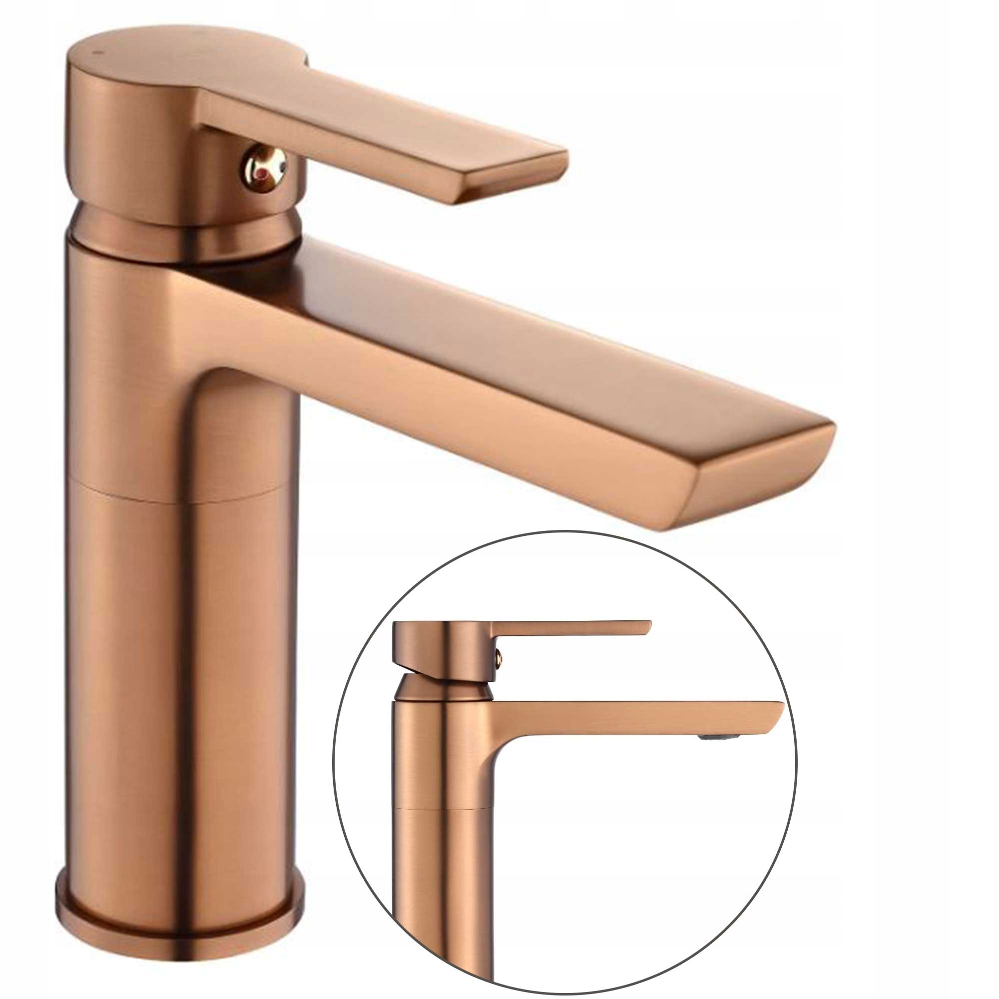 Stojanková umývadlová batéria Nízka 16 cm Kartáčovaná meď Pvd Rea Arugs
