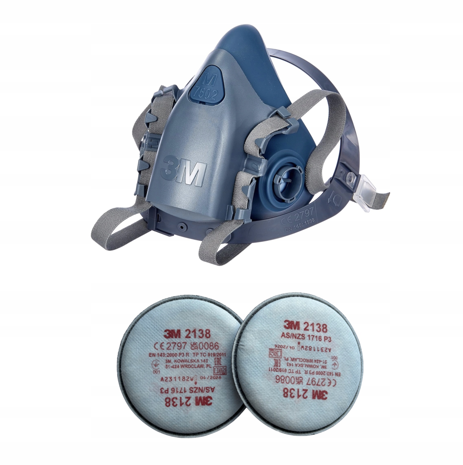 3M 7503 (L) maska silikonowa z filtrami 3M 2138, 2 szt.