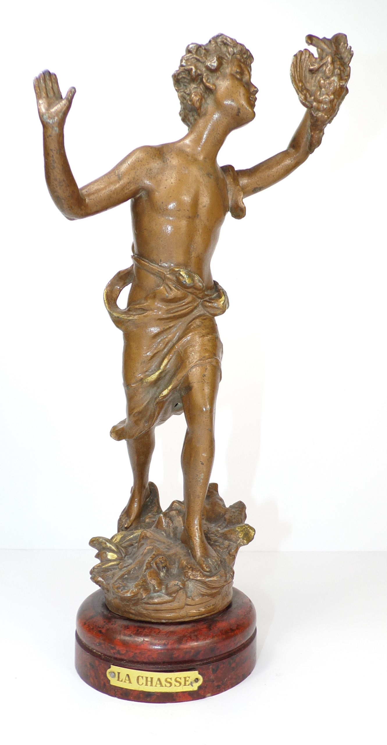 STARA USZKODZONA FIGURA Z CYNKALU 38,5 CM NR 539B