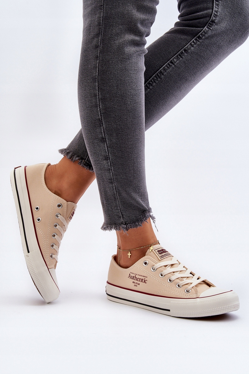 TRAMPKI DAMSKIE MATERIAŁOWE BIG STAR NN274236 BEŻOWE 39 Wzór dominujący bez wzoru