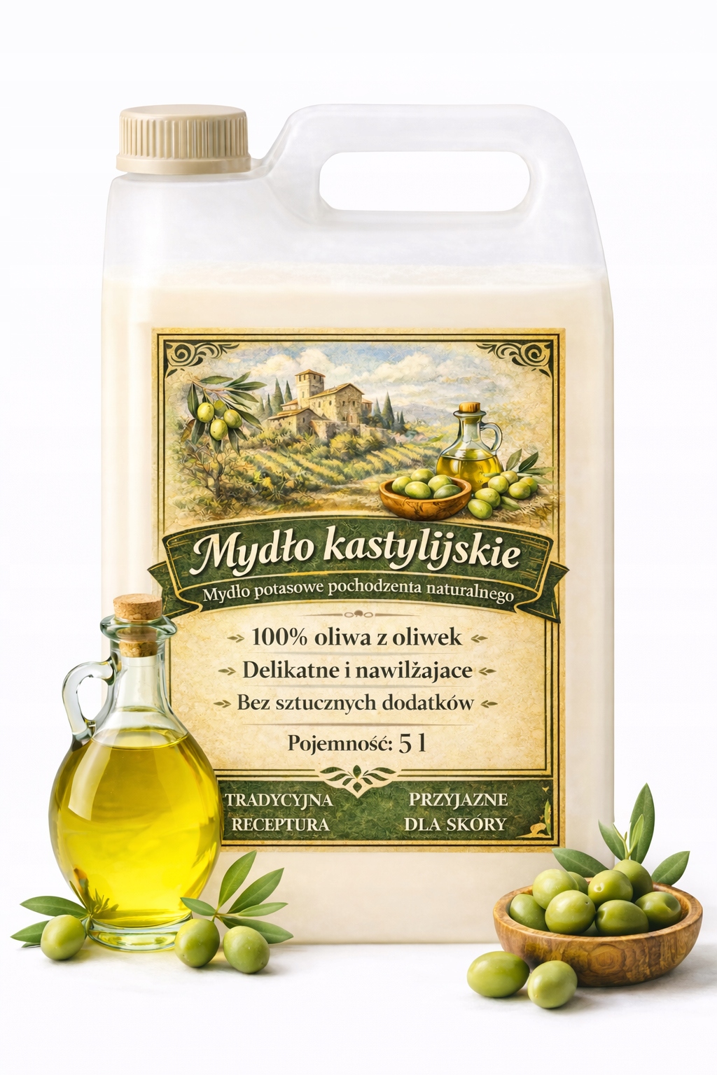 Kastilijské tekuté Mýdlo 5L 100% olivový olej, draselné mýdlo