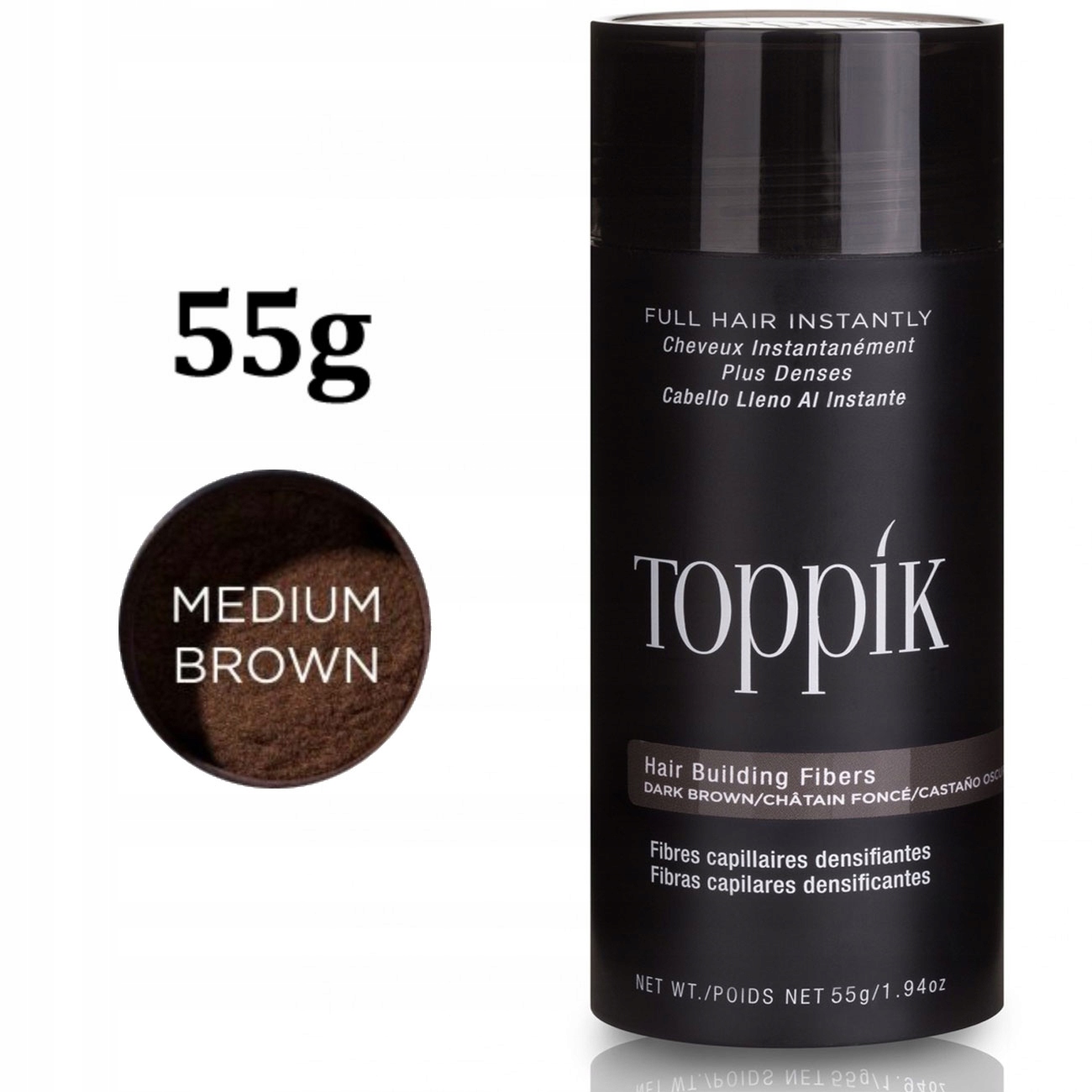 Originální kosmetika Toppik 55 g – Středně Hnědá