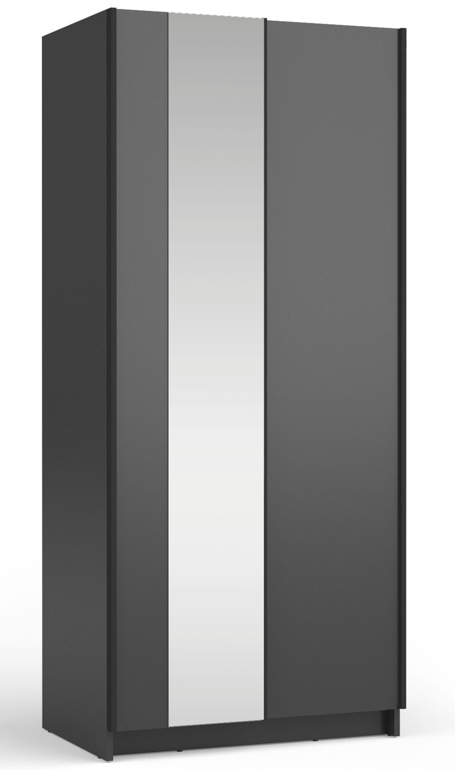 Skříň dvoudveřová se zrcadlem 80 cm, černá