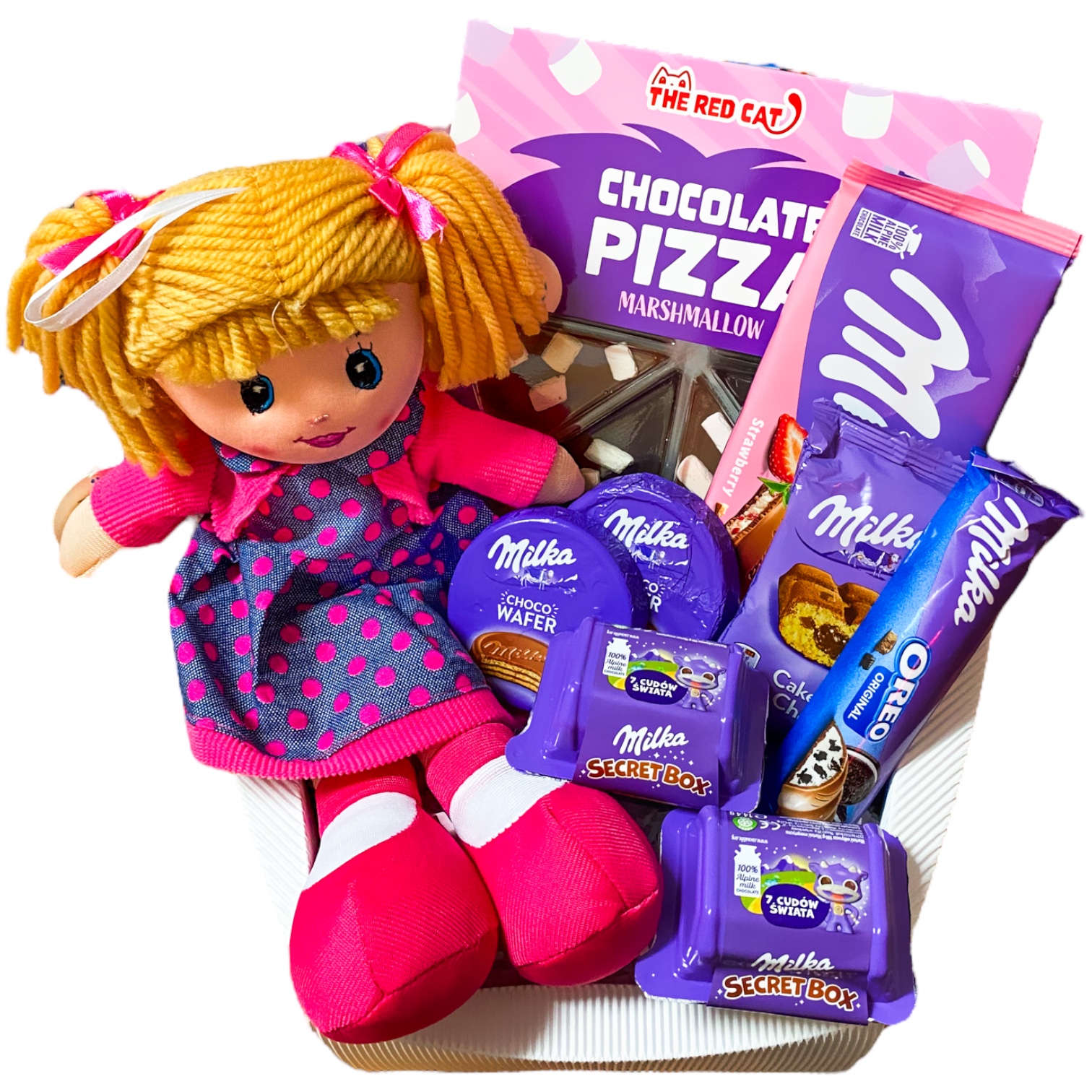 Kosz prezentowy dla Dziecka ze słodyczami na Urodziny Dzień Dziecka