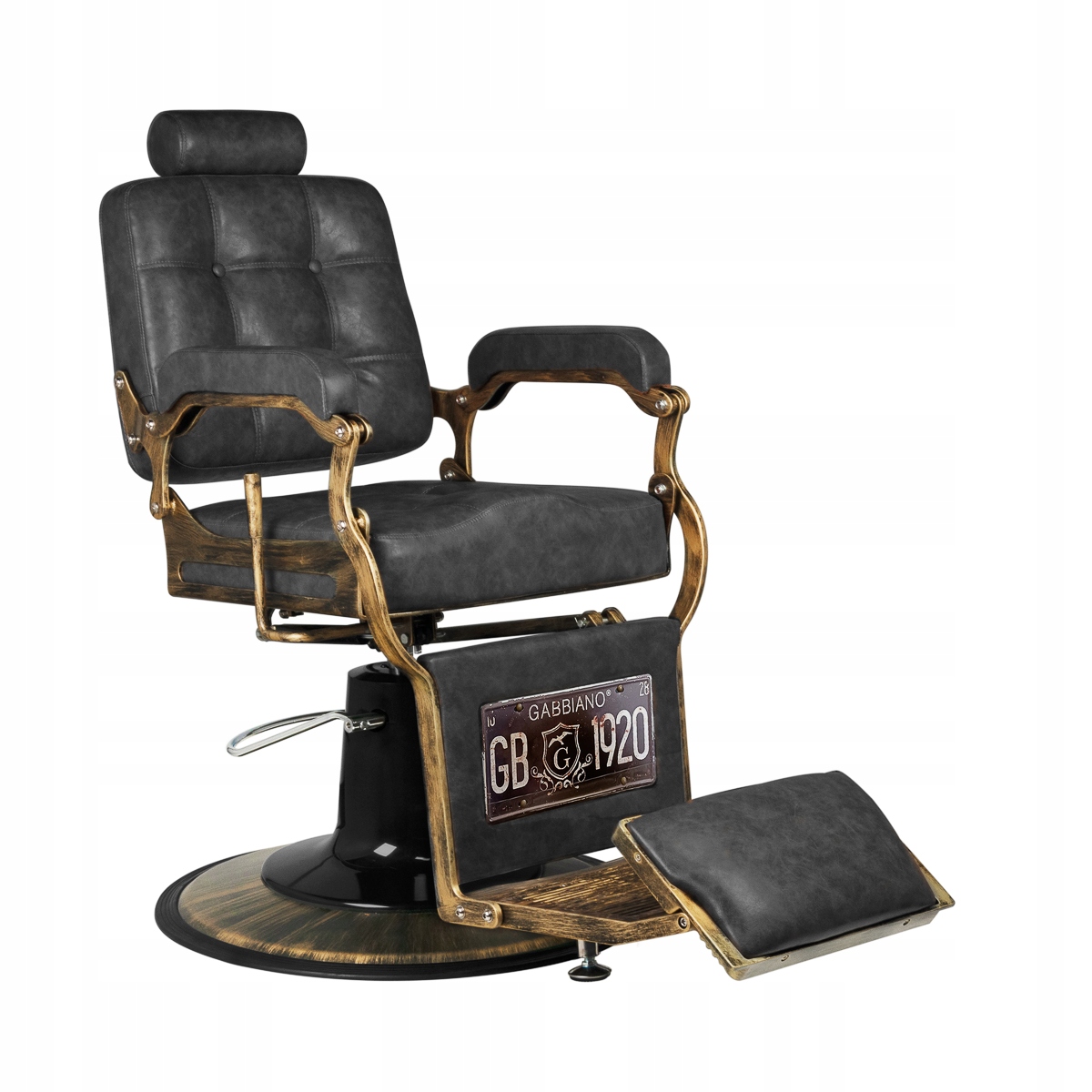 Gabbiano barberské křeslo Boss Hd Old Leather černé