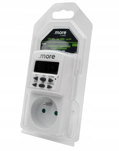 PROGRAMATOR CZASOWY TYGODNIOWY - ELEKTRONICZNY 1800W Typ cyfrowy Marka More