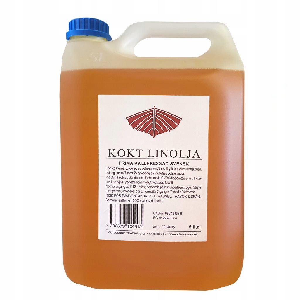 Szwedzki Gotowany olej lniany do drewna 5l