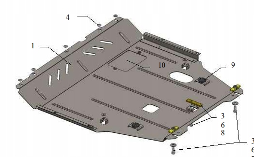 Suzuki SX-4 (2013-) Stalowa Dolna Osłona Silnika 0538