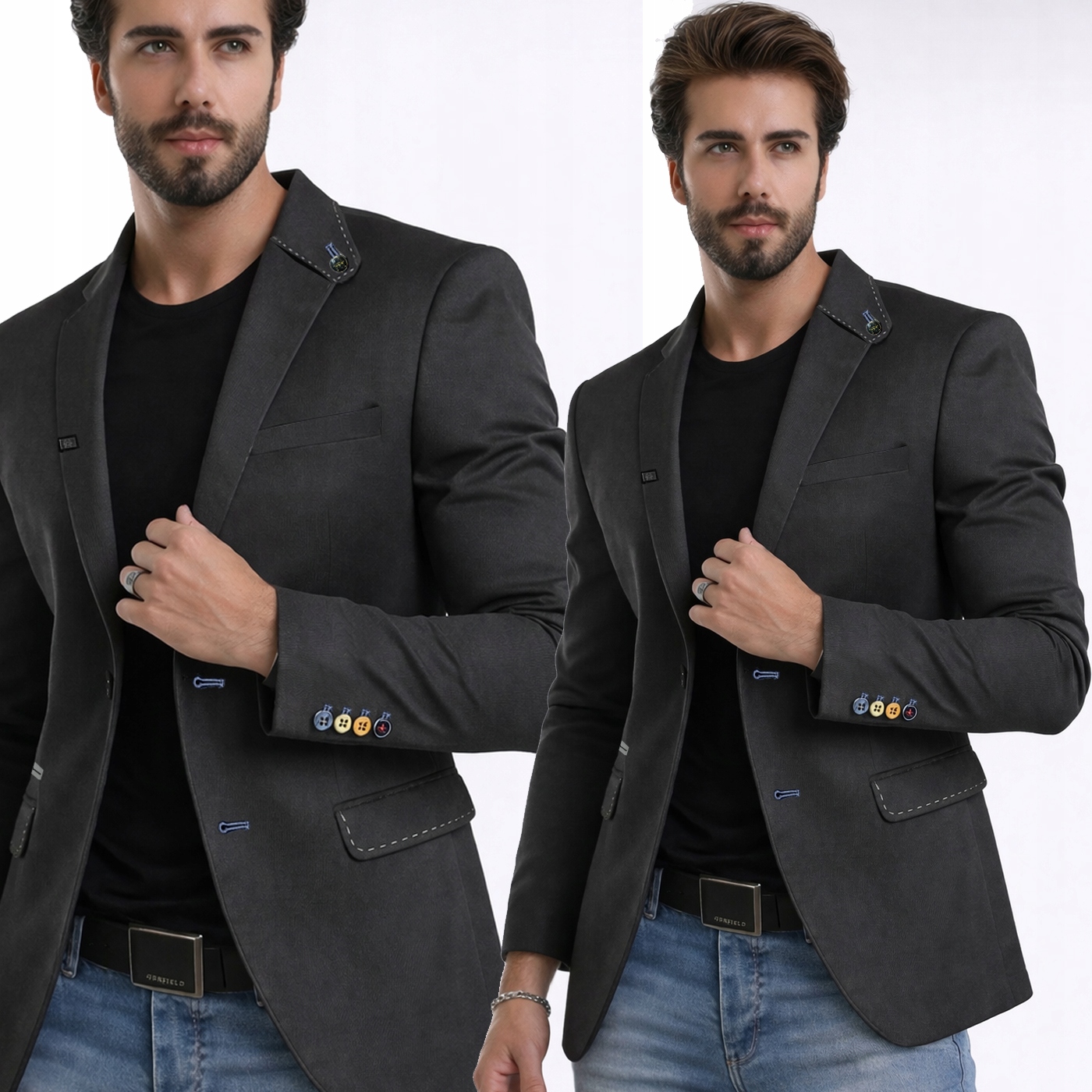 Sako Elegantní Ležérní Svatba Svatební Hostina Slim Fit