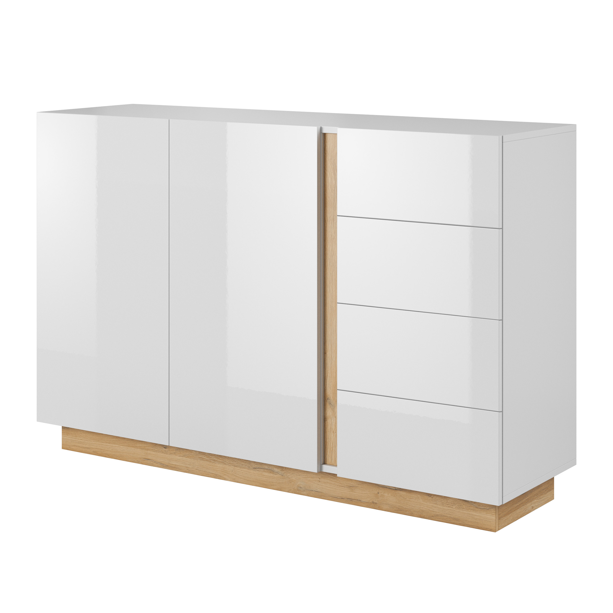 Komoda Arcetto 138 cm do obývacího pokoje Ložnice Bílá