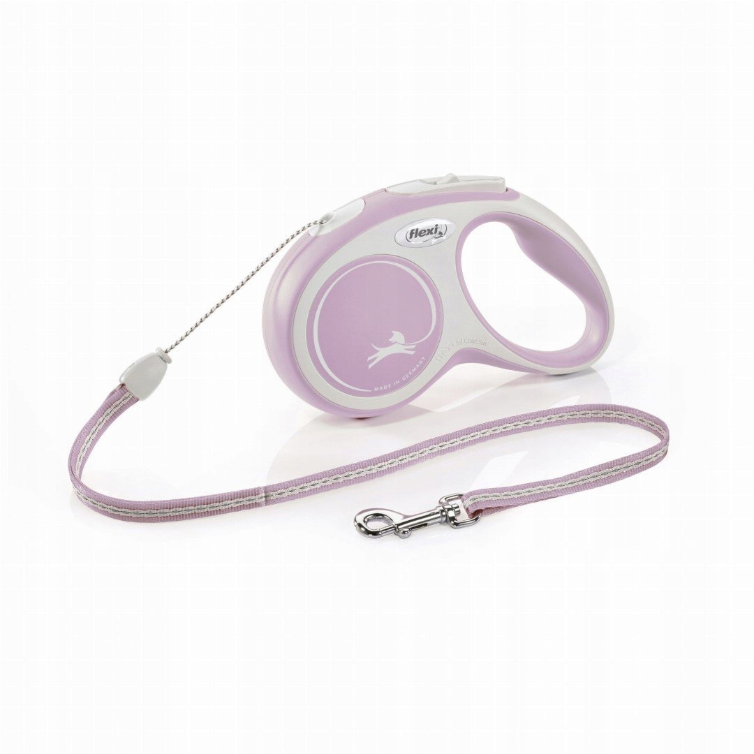 Levně Vodítko pro psy Flexi New Comfort, automatické, 5 m, páska, do 25 kg, růžové