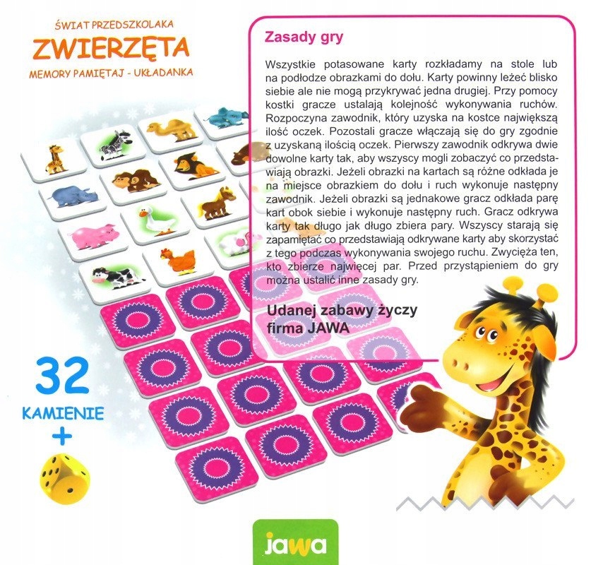 JAWA UKŁADANKA MEMORY ZWIERZĘTA MINI 00932 EAN (GTIN) 5901838000932