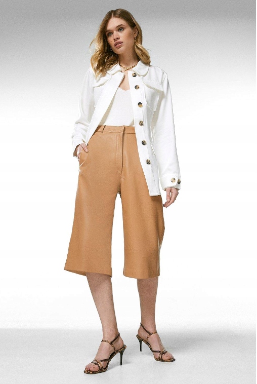 0A0E2_C* Karen Millen Bunda Vázaná Bílá 34 T5A