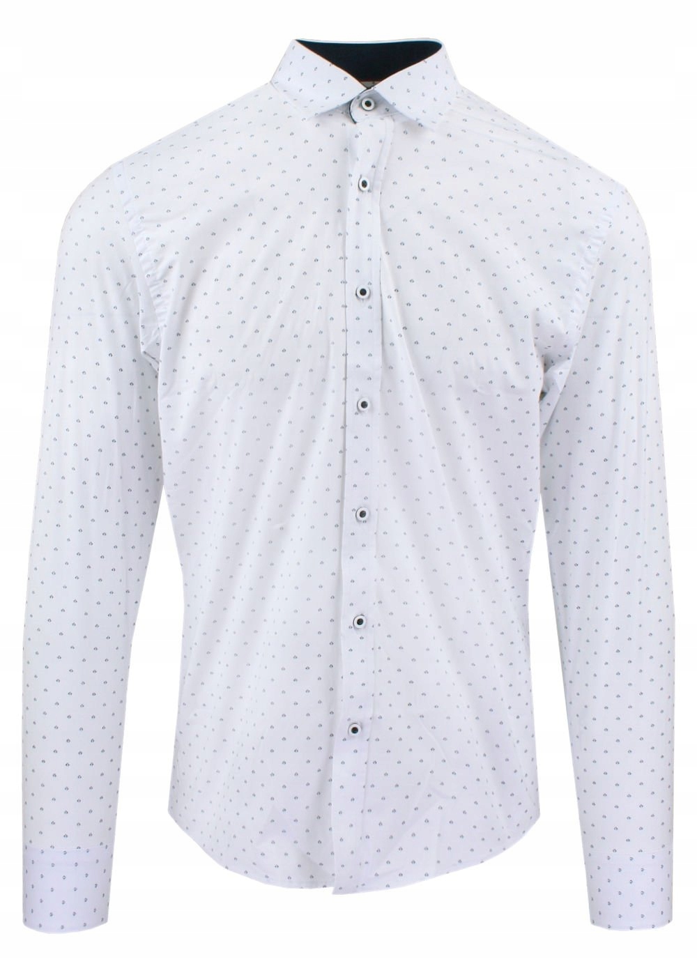Pánská vypasovaná košile (Slim) Rigon Bílá s jemným vzorem 38/176-182
