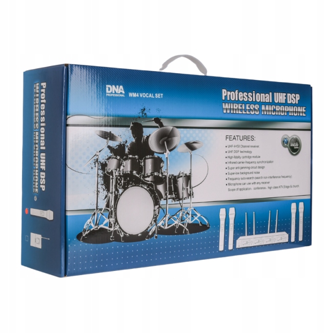 DNA WM4 VOCAL SET 4 MIKROFONY BEZPRZEWODOWE DO RĘKI ZESTAW DO RACKA Marka DNA