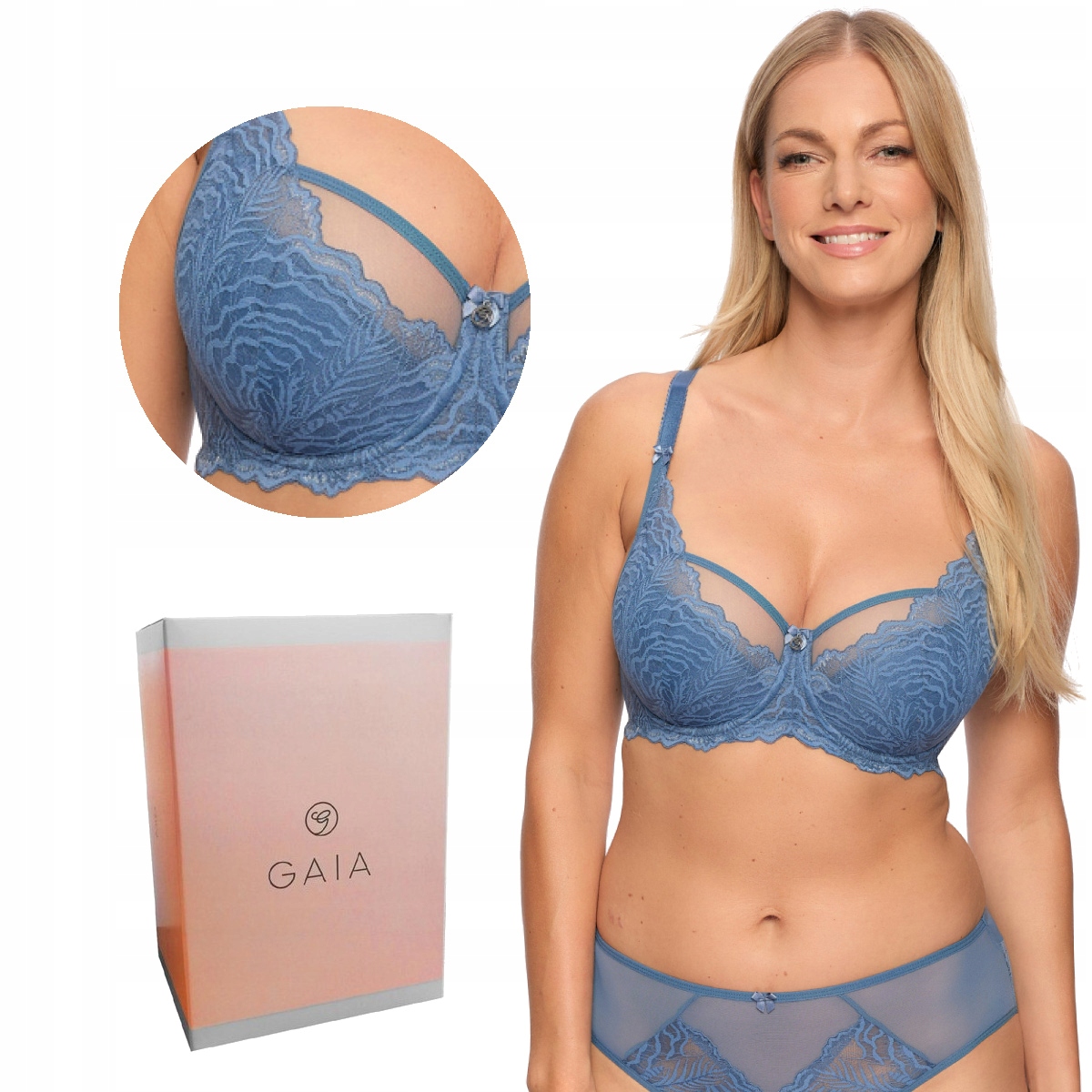 Podprsenka s krajkou Semi-Soft Isla 1228 polovyztužená modrá 75C