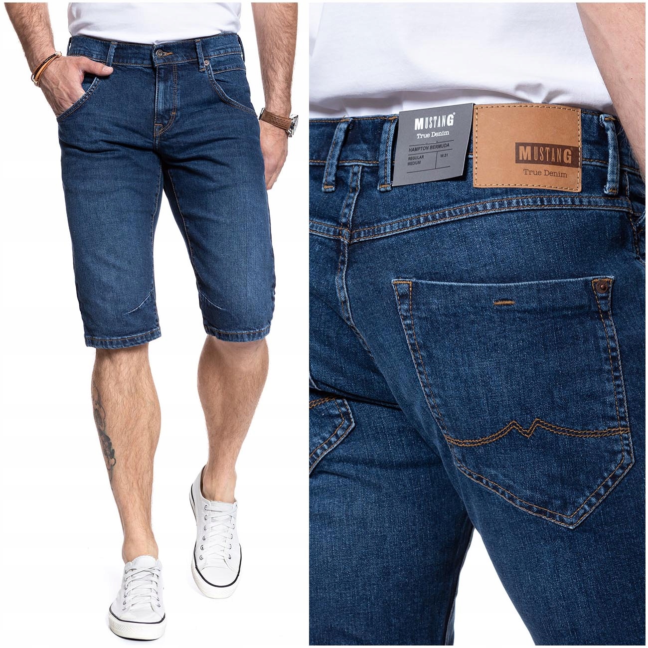 

Mustang Hampton Bermuda Męskie Spodenki Jeans W31