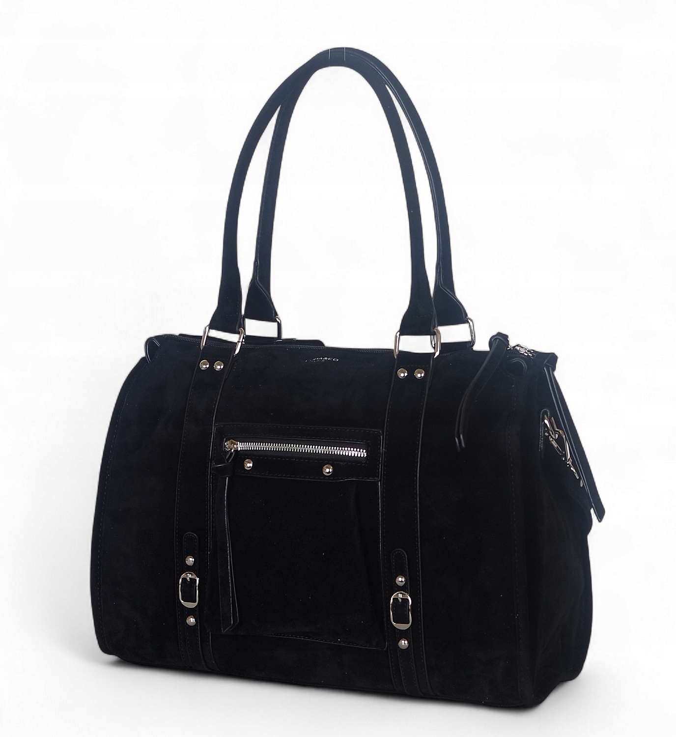 Flora&Co Dámská nákupní kabelka Eko Kůže Semišová Černá