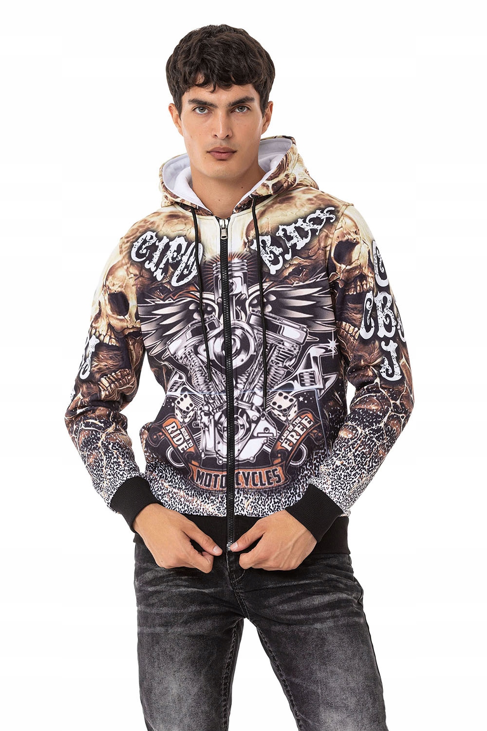 Bluza Męska Cipo Baxx Z Kapturem Rozpinana Kieszenie Ściągacze Motor: S