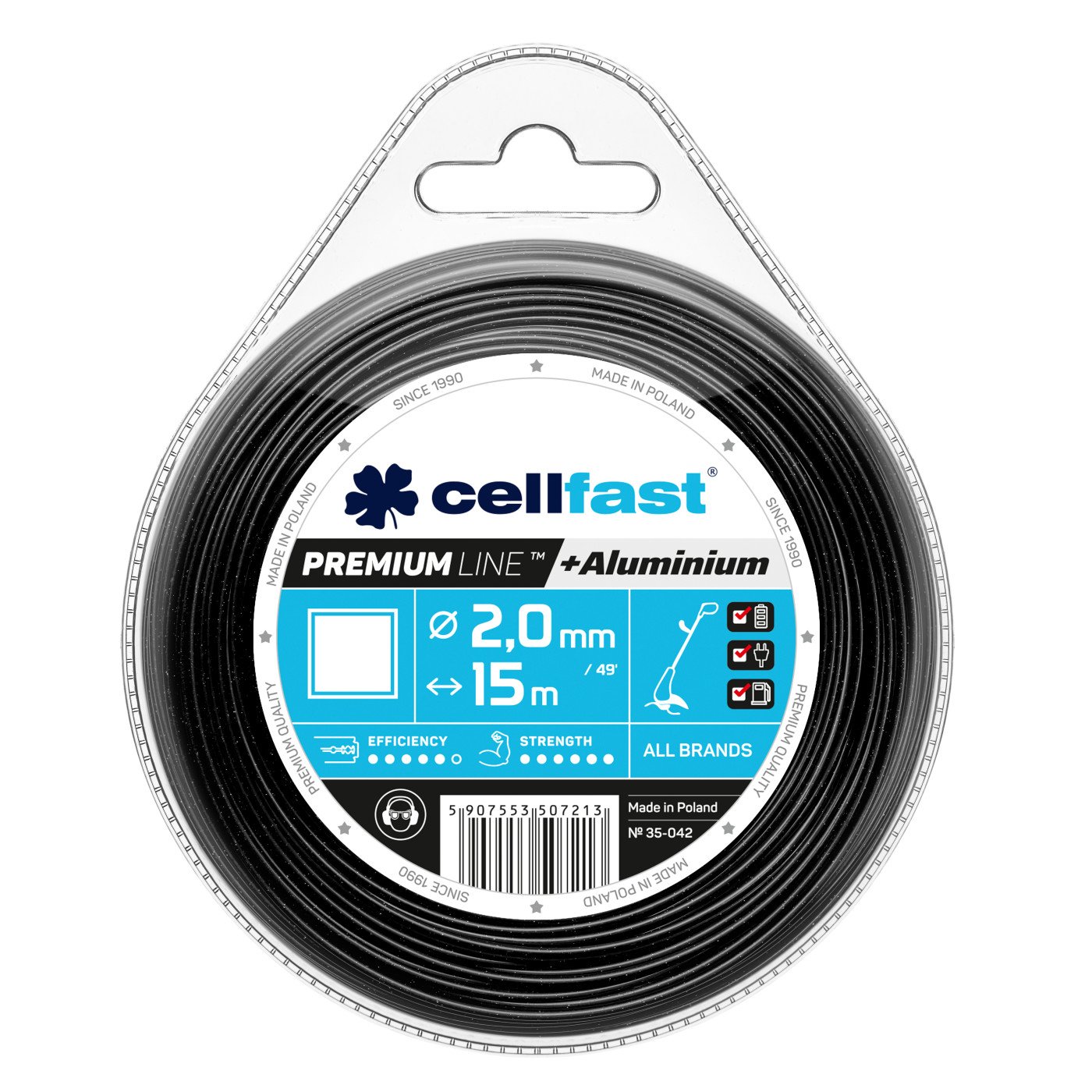 

Żyłka tnąca Premium Cellfast Kwadrat 2,0mm 15mb